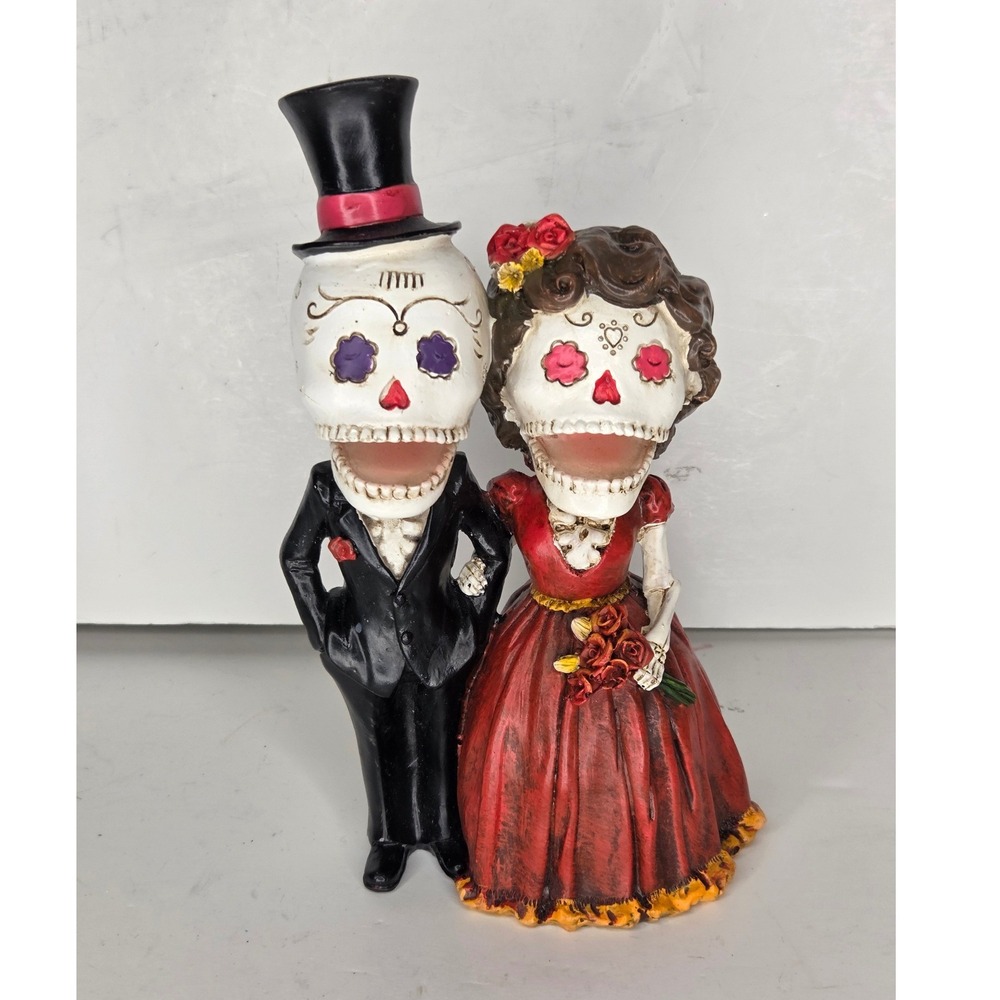 Day of the Dead Skeleton Wedding Couple Halloween Figurine Dia De Los Muertos